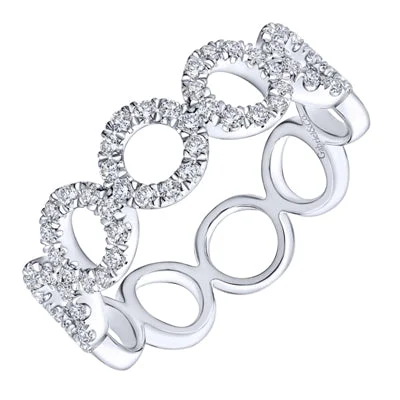 Women’s halo engagement rings-Gabriel Open Circle Diamond Ring in 14kt White Gold (1/3ct tw)