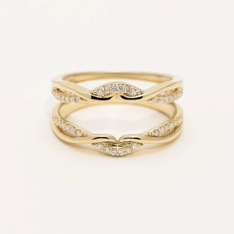 Women’s engagement rings for wide fingers-Diamond Wedding Ring Insert in 14kt Yellow Gold (1/5ct tw)