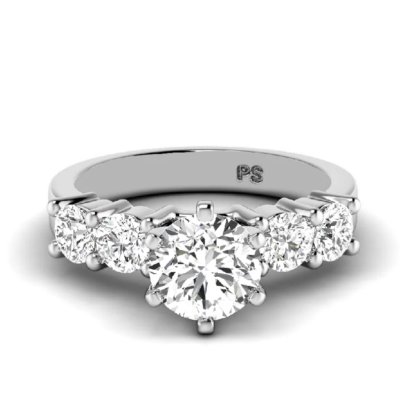 Women’s art deco engagement rings-1.10-3.60 CT Round Cut Lab Grown Diamonds - Engagement Ring