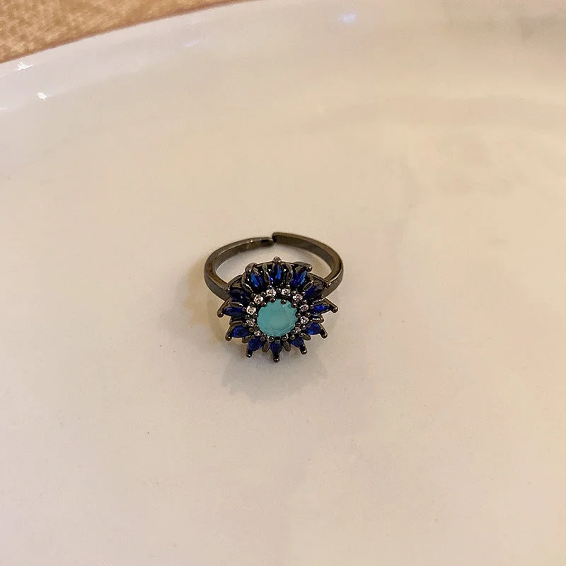 8# Ring-Blue Sunflower