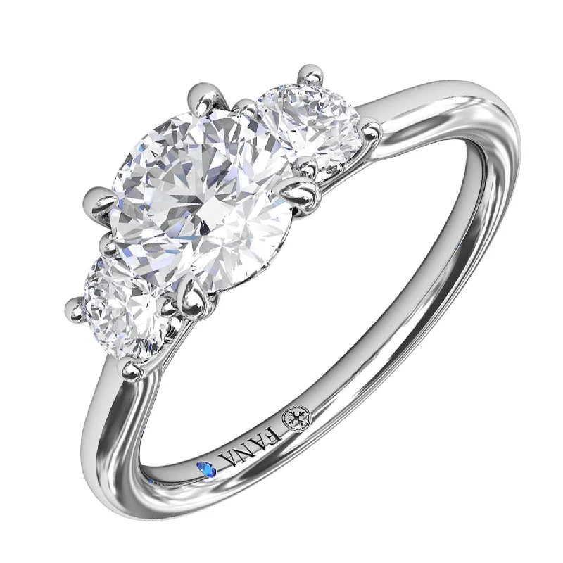 Women’s affordable engagement rings-Fana Three Stone Diamond Engagement Ring Setting in 14kt White Gold (1/3ct tw)