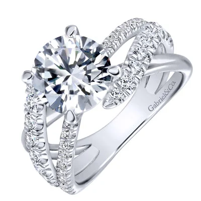 Women’s engagement rings with unique designs-Gabriel Zaira Diamond Engagement Ring Setting in 14kt White Gold (3/4ct tw)