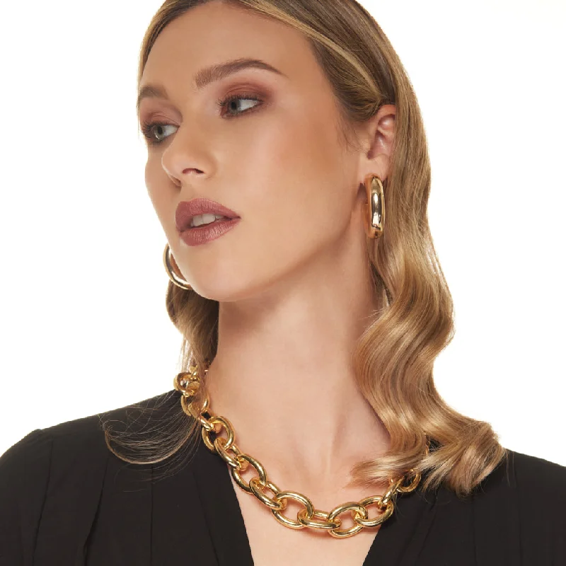 Women’s stylish necklaces-18" Gold Chain Necklace with Toggle Clasp