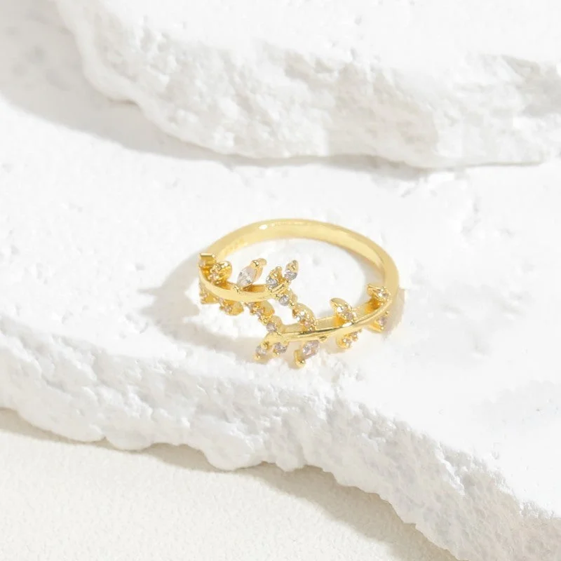 Branch Zircon 14K Real Gold