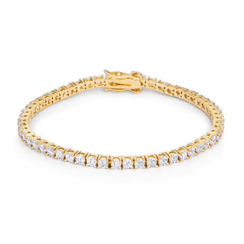 Women’s double bracelet sets-Goldtone Finish Victorian Cubic Zirconia Tennis 7 Inch Bracelet - 7 Inch