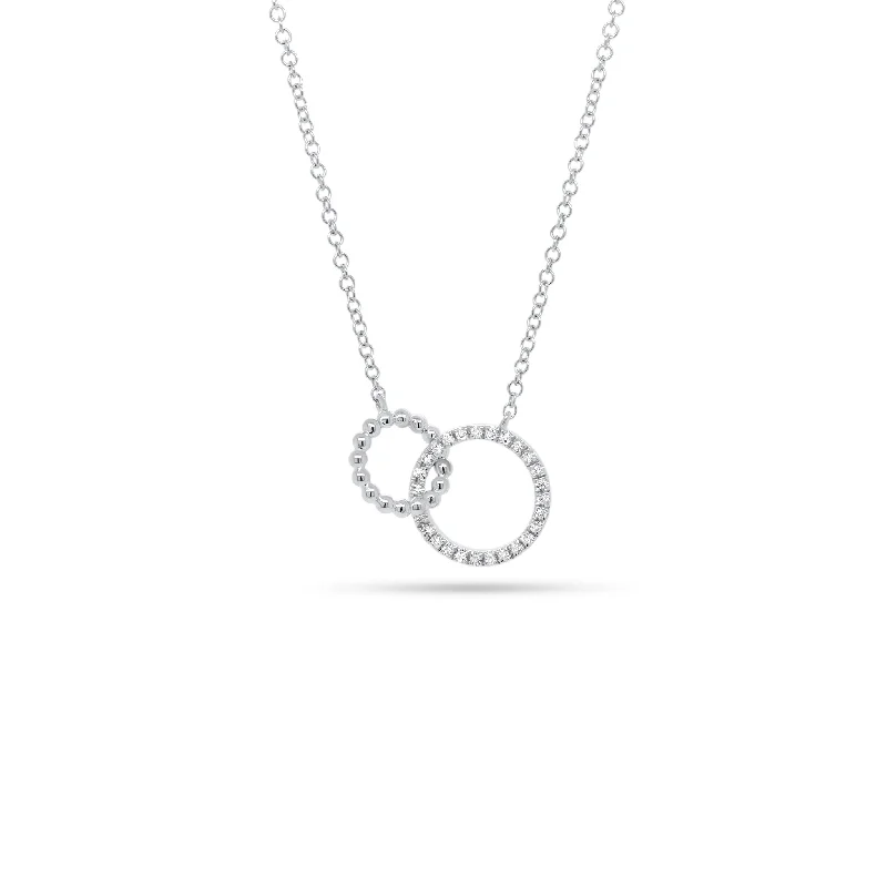 Women’s delicate necklaces-Diamond Interlocking Circle Necklace