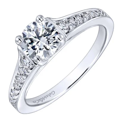 Women’s unique gemstone engagement rings-Gabriel Cameron Diamond Engagement Ring Setting in 14kt White Gold (1/4ct tw)