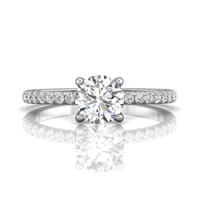 Women’s infinity engagement rings-Martin Flyer Diamond Engagement Ring Setting in 14kt White Gold (1/4ct tw)