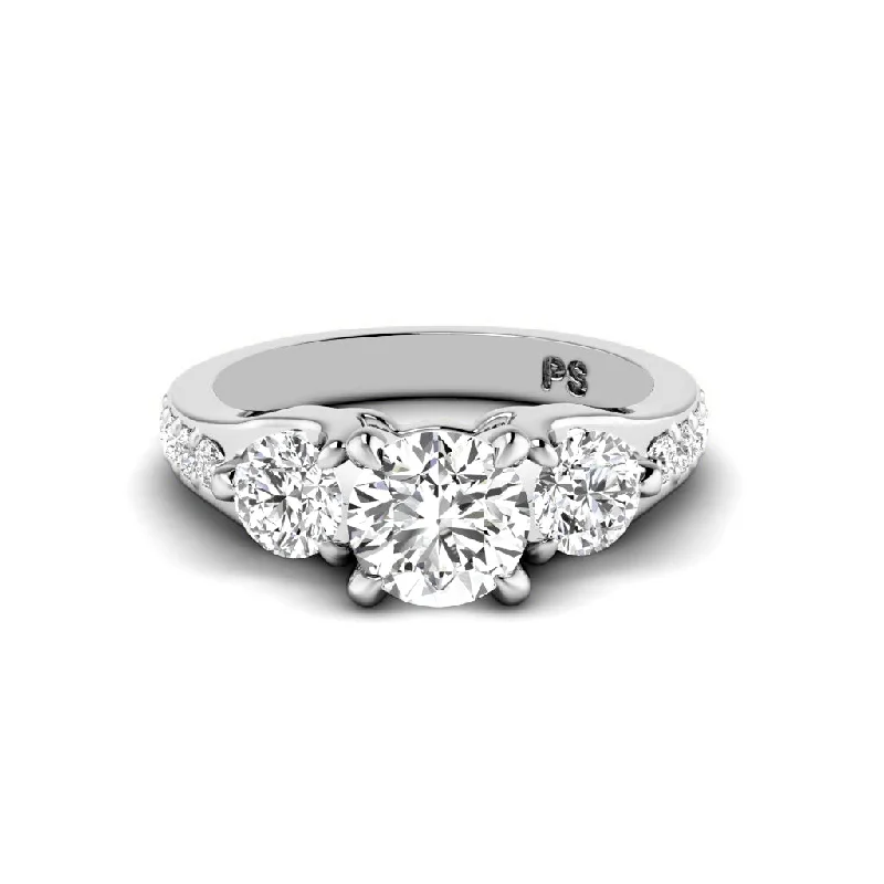 Women’s dual diamond engagement rings-1.40-2.55 CT Round Cut Diamonds - Engagement Ring