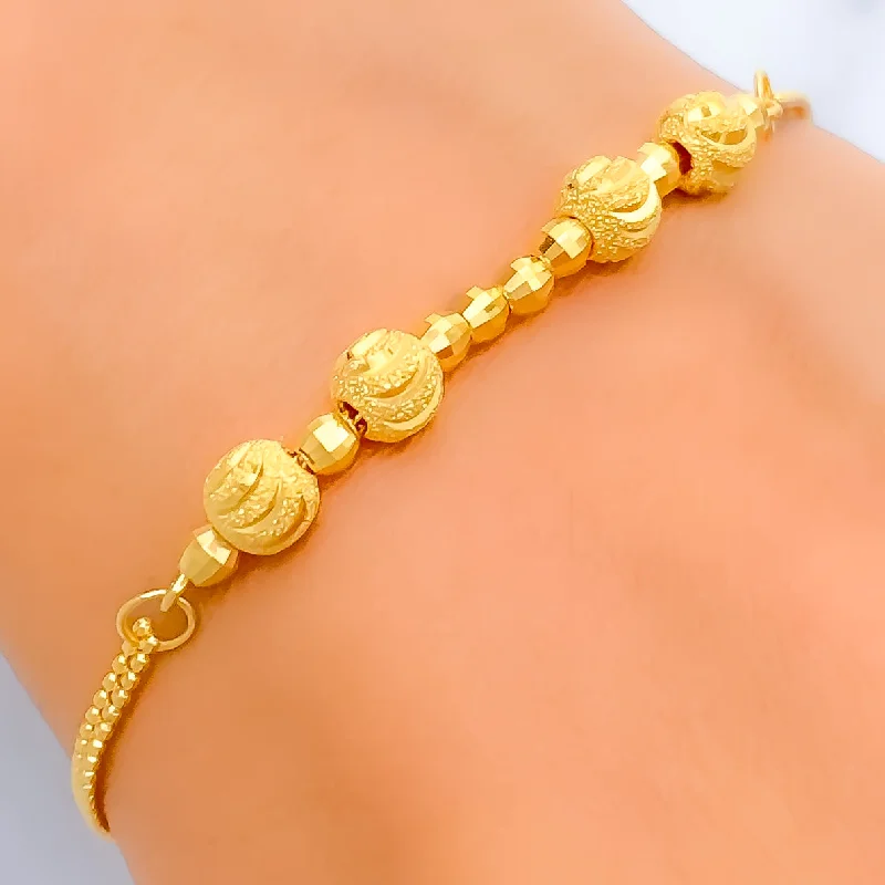 Women’s stackable bangles-Decorative Trendy 22K Gold Bracelet