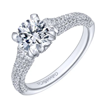 Women’s matching wedding and engagement rings-Gabriel Briselli Diamond Engagement Ring Setting in 14kt White Gold (5/8ct tw)