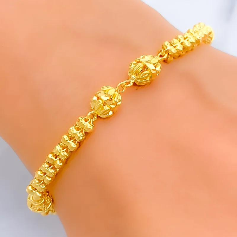 Women’s custom design bracelets-Eternal Radiant 22k Gold Beaded Bracelet