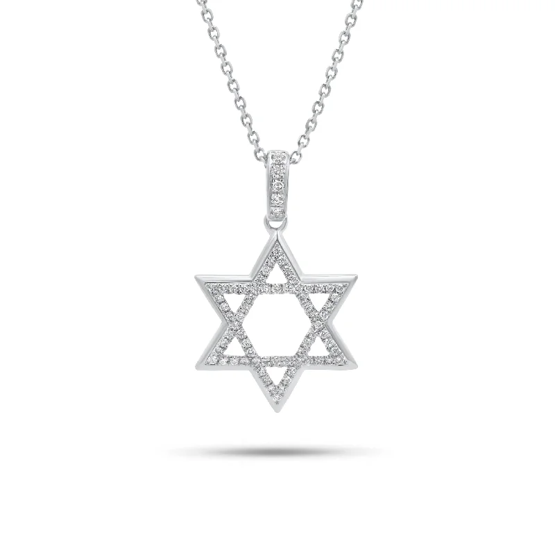 Women’s love necklace-0.20 ct Diamond Star of David Pendant