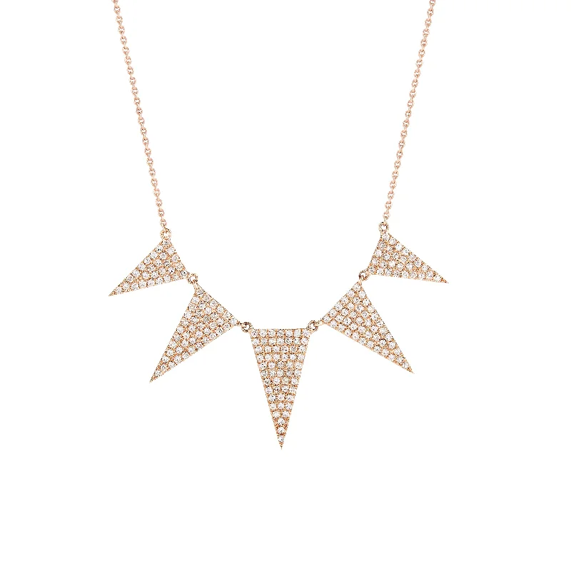 Women’s wedding necklaces-Diamond Graduated Triangle Necklace