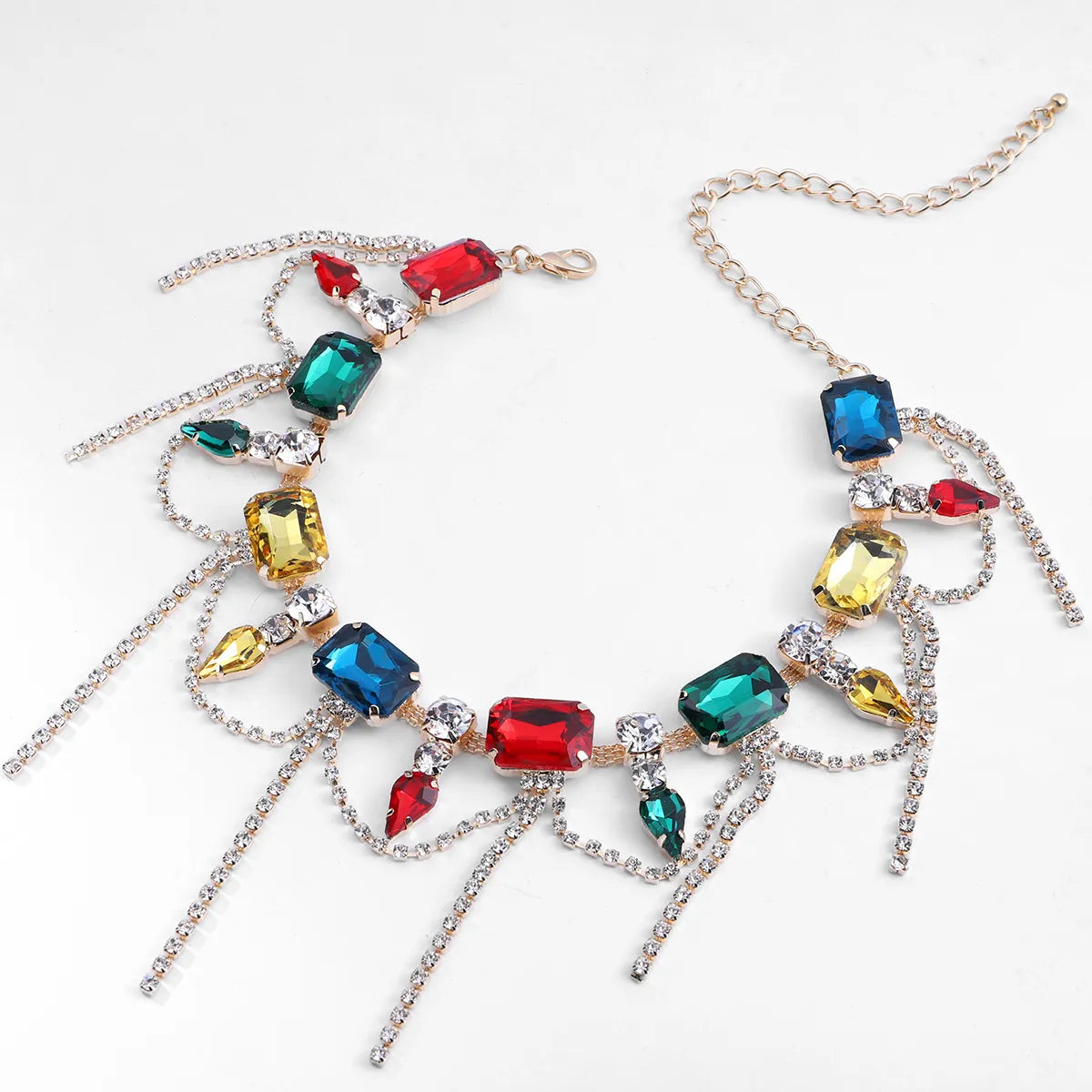 Women’s luxury necklaces-Streetwear Geometric Alloy Inlay Rhinestones Women's Necklace