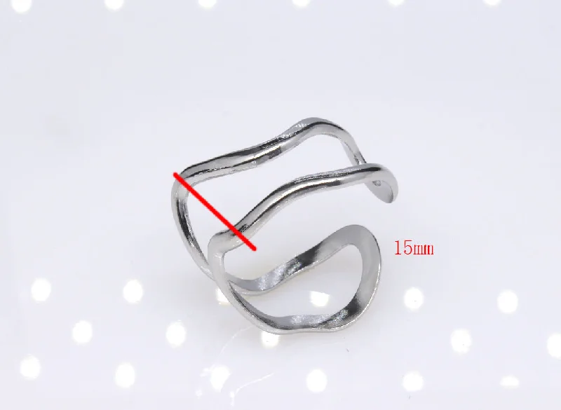 Women’s antique rings-Fashion Geometric Titanium Steel Plating Open Ring 1 Piece