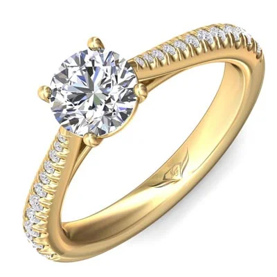 Women’s vintage-inspired engagement rings-Martin Flyer Diamond Engagement Ring Setting in 14kt Yellow Gold (1/3ct tw)