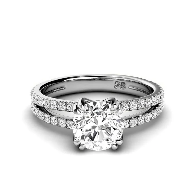 Women’s classic engagement rings-0.90-3.40 CT Round Cut Lab Grown Diamonds - Engagement Ring