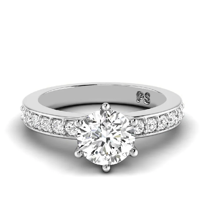 Women’s moissanite engagement rings-0.75-3.25 CT Round Cut Lab Grown Diamonds - Engagement Ring