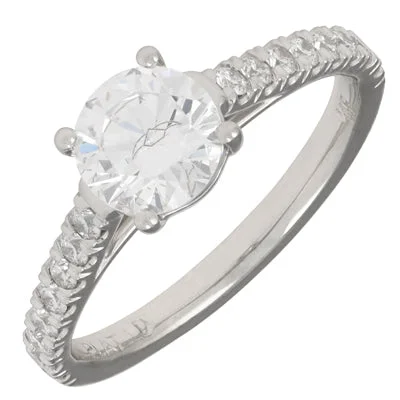 Women’s vintage style engagement rings with diamonds-Martin Flyer Diamond Engagement Setting in Platinum (1/3ct tw)