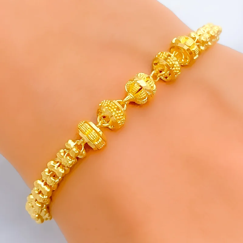 Women’s gemstone bangle sets-Traditional Elegant 22k Gold Heirloom Bracelet