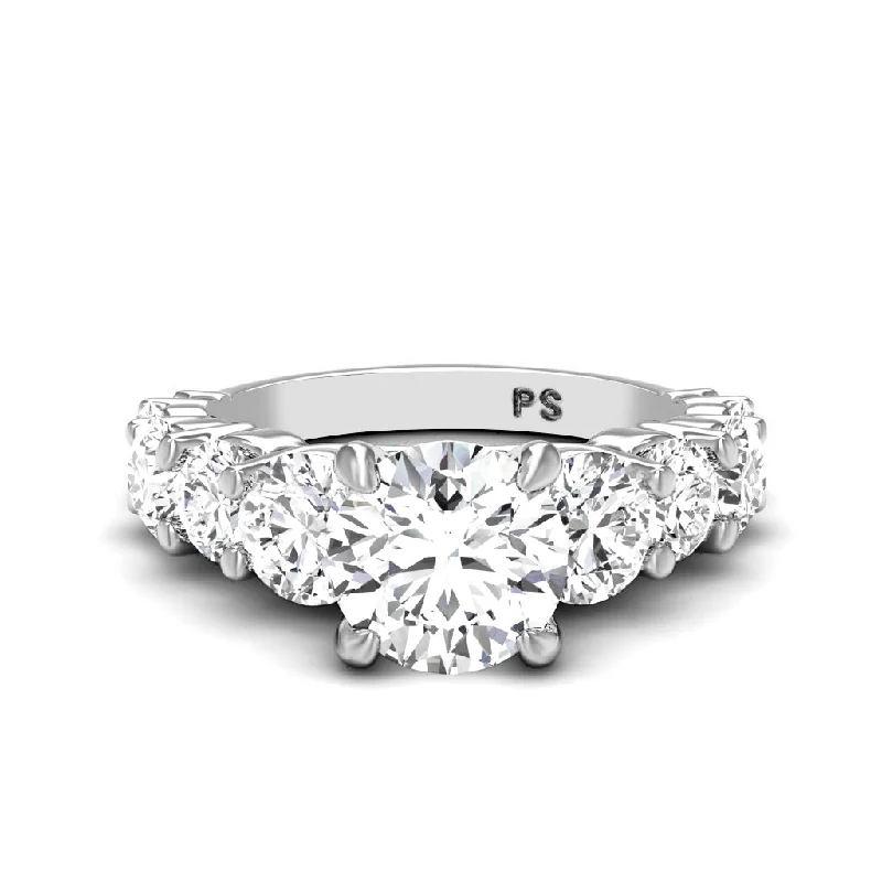 Women’s eternity band engagement rings-3.00-5.50 CT Round Cut Lab Grown Diamonds - Engagement Ring