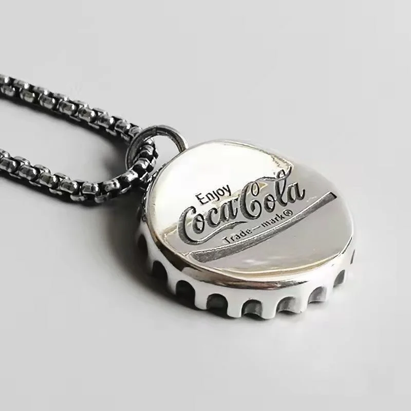 Women’s fashion necklaces-Fashion Letter Bottle Cap Alloy Titanium Steel Plating Unisex Pendant Necklace 1 Piece