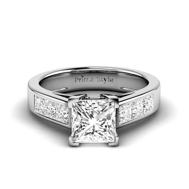 Women’s round cut engagement rings-1.30-3.80 CT Princess Cut Lab Grown Diamonds - Engagement Ring