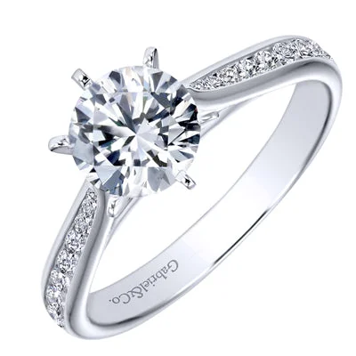 Women’s white gold engagement rings-Gabriel Danielle Diamond Engagement Ring Setting in 14kt White Gold (1/3ct tw)