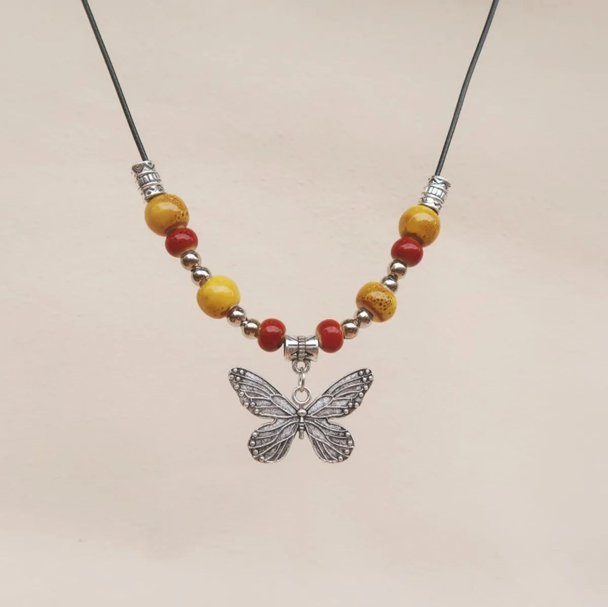 Women’s personalized gold necklaces-Ethnic Style Butterfly Alloy Wholesale Pendant Necklace