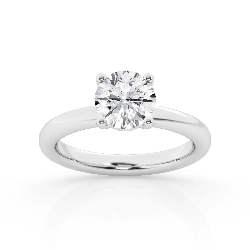 Women’s luxury moissanite engagement rings-Diamond Solitaire Engagement Ring – 1 Ct Round