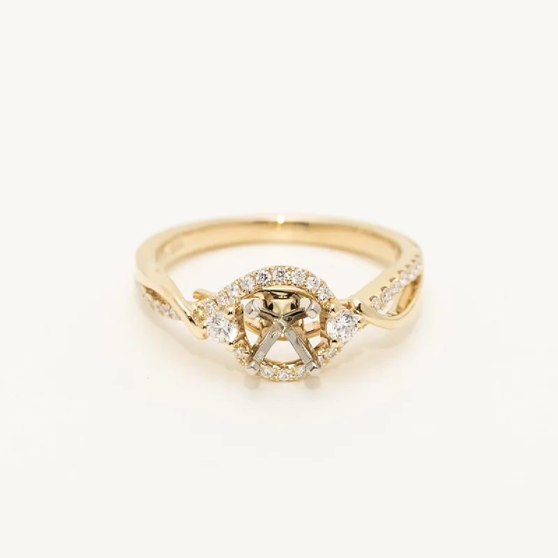 Women’s elegant engagement rings-Diamond Engagement Ring Setting in 14kt Yellow Gold (1/4ct tw)