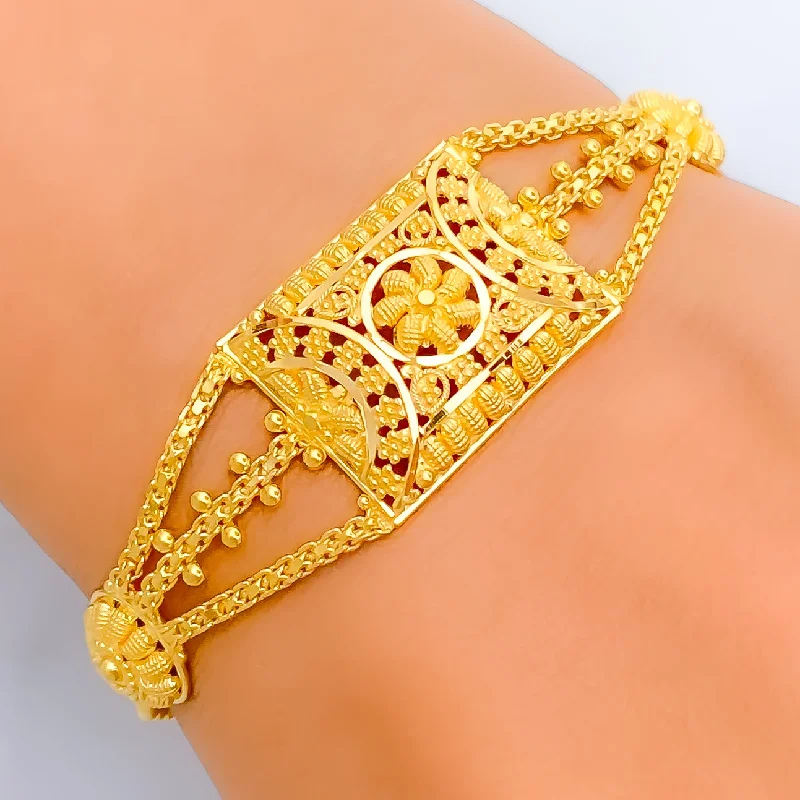 Women’s gemstone bangle bracelets-Decadent Gorgeous 22k Gold Bracelet