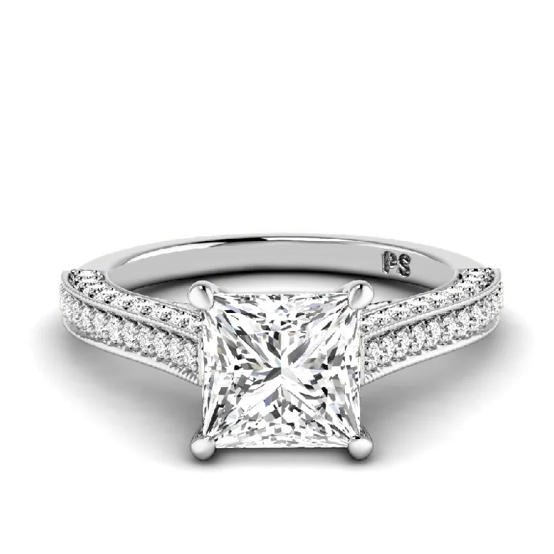 Women’s infinity engagement rings-1.15-3.65 CT Round & Princess Cut Lab Grown Diamonds - Engagement Ring