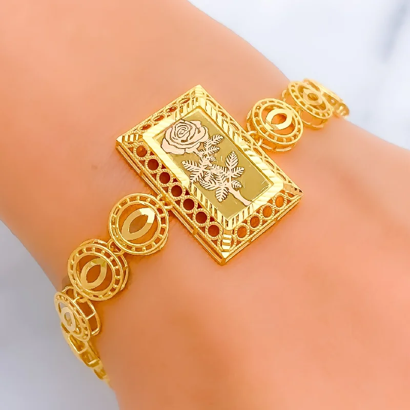 Women’s gold cuff bracelets-Mesmerizing Everlasting Regal 21k Gold Bracelet