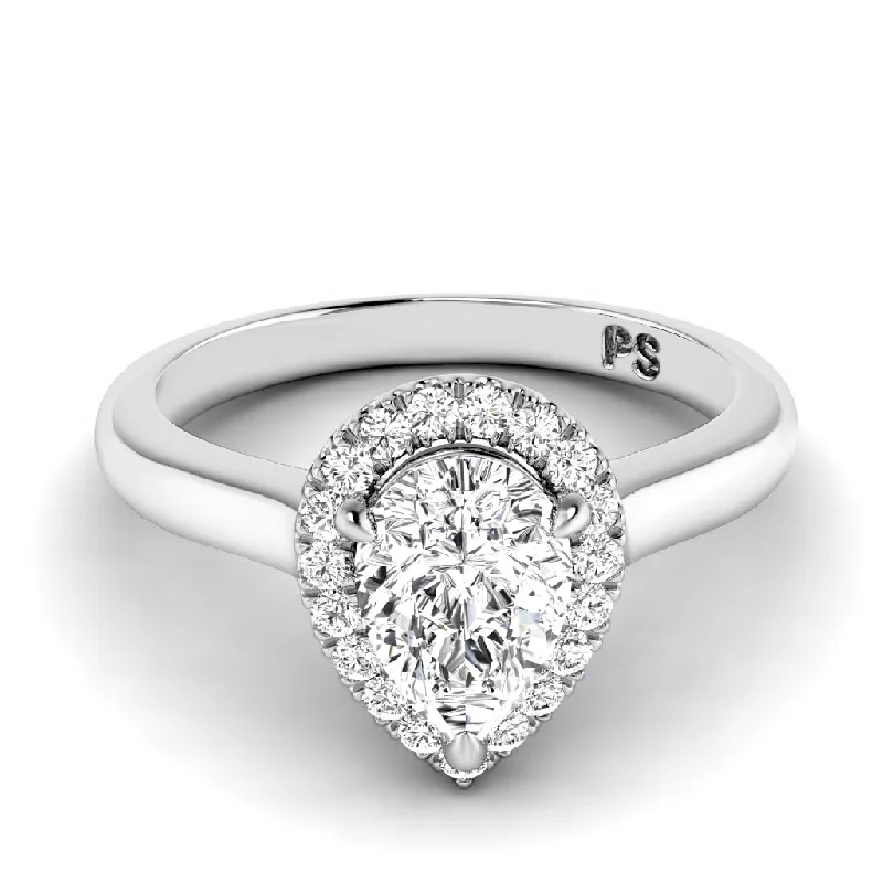 Women’s simple diamond engagement rings-0.70-3.20 CT Round & Pear Cut Lab Grown Diamonds - Engagement Ring