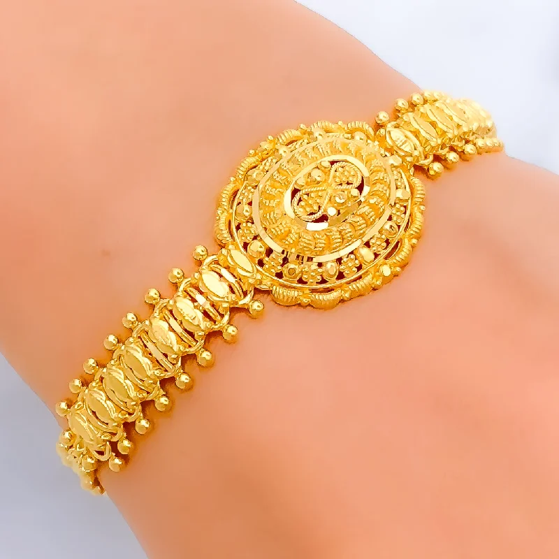 Women’s luxury gold bracelets-Distinctive Priceless 22k Gold Bracelet