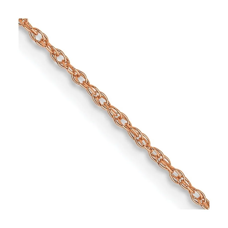 Women’s stackable rings set-Curata 10k Rose Gold .7 mm Carded Cable Rope Chain Necklace (Spring Ring)