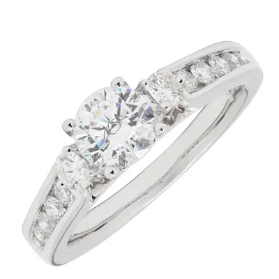 Women’s modern solitaire engagement rings-Martin Flyer Diamond Engagement Setting in 14kt White Gold (1/2ct tw)