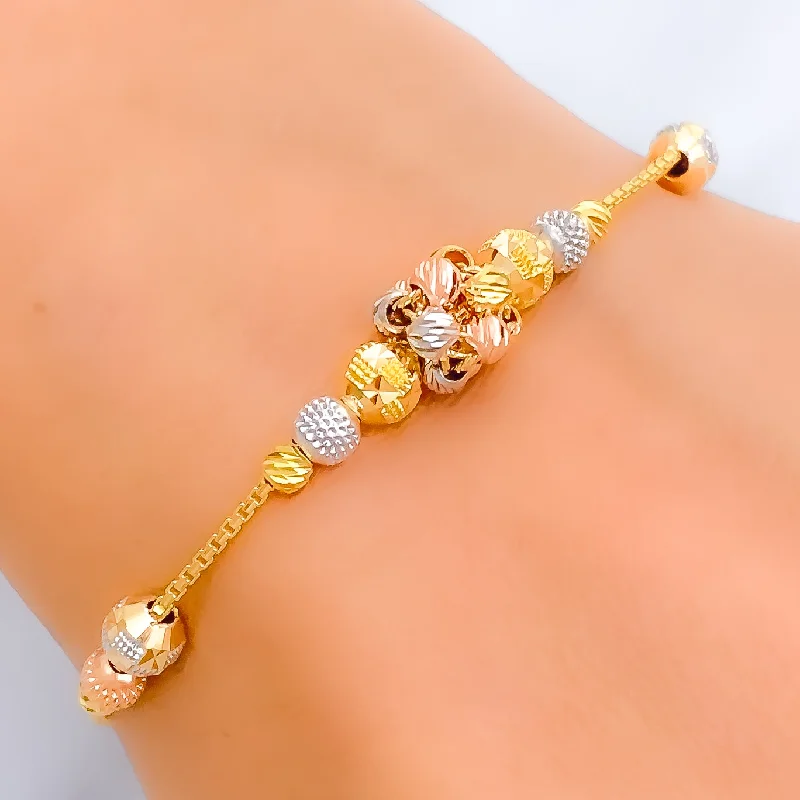 Women’s vintage charm bracelets-Luminous Signature 22k Gold Chic Bracelet