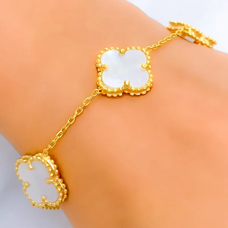 Women’s handcrafted bracelets-Opulent Gleaming 21k Gold Bracelet