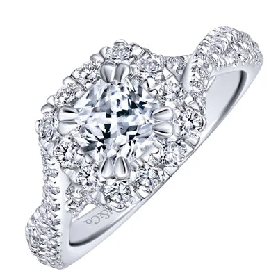 Women’s engagement rings for wide fingers-Gabriel Vanessa Diamond Engagement Ring Setting in 14kt White Gold (7/8ct tw)