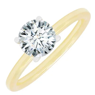 Women’s engagement rings with yellow diamonds-Martin Flyer Diamond Engagement Setting in 14kt White and Yellow Gold