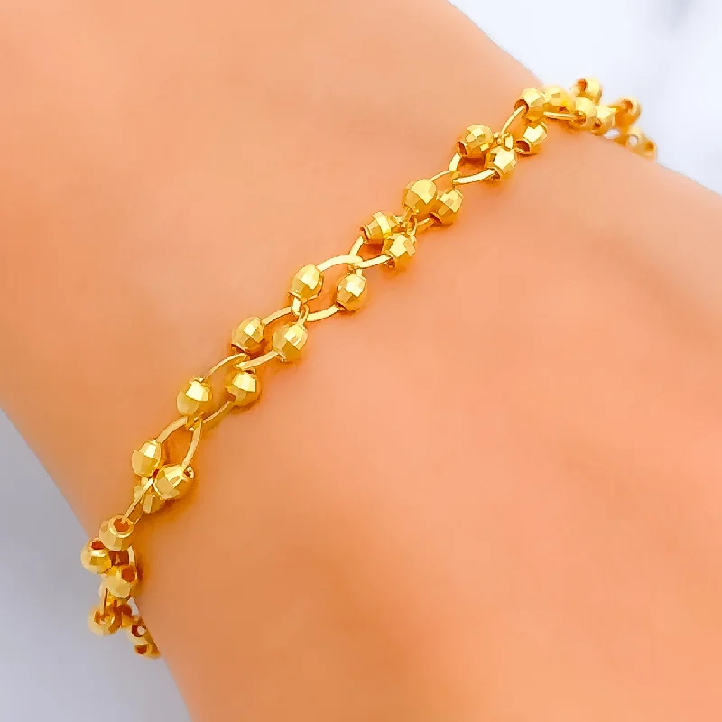 Women’s layered bracelets-Luminous Brilliant 22K Gold Bracelet