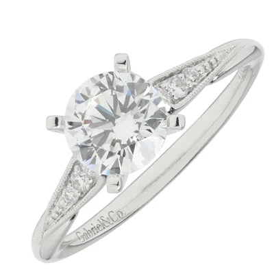 Women’s affordable diamond engagement rings-Gabriel Riley Diamond Engagement Ring Setting in 14kt White Gold (1/10ct tw)