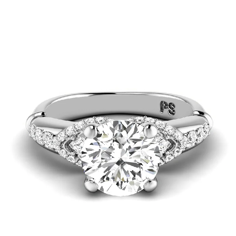 Women’s unique gemstone engagement rings-0.75-3.25 CT Round Cut Lab Grown Diamonds - Engagement Ring