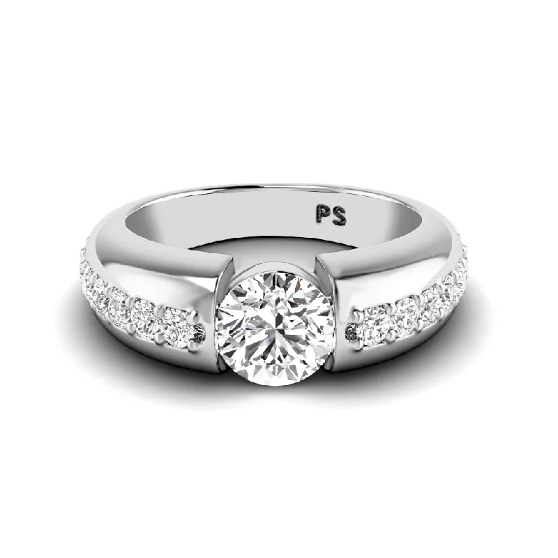 Women’s matching wedding and engagement rings-0.85-2.00 CT Round Cut Diamonds - Engagement Ring