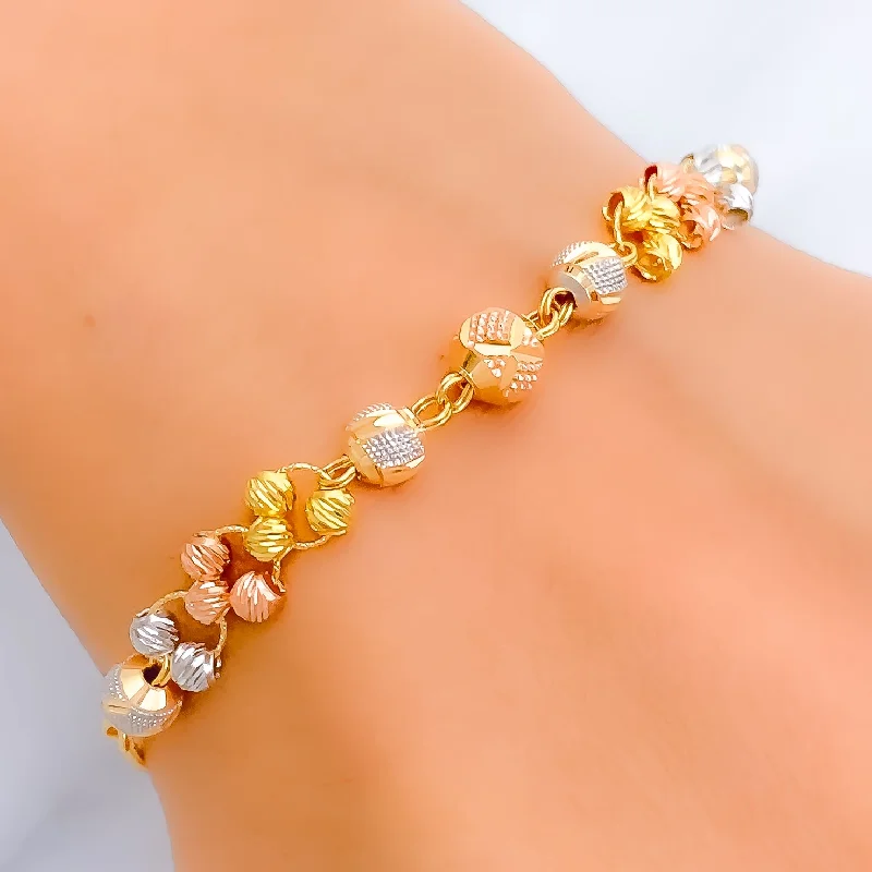 Women’s colorful gemstone bracelets-Impeccable Rich 22k Gold Colored Bracelet