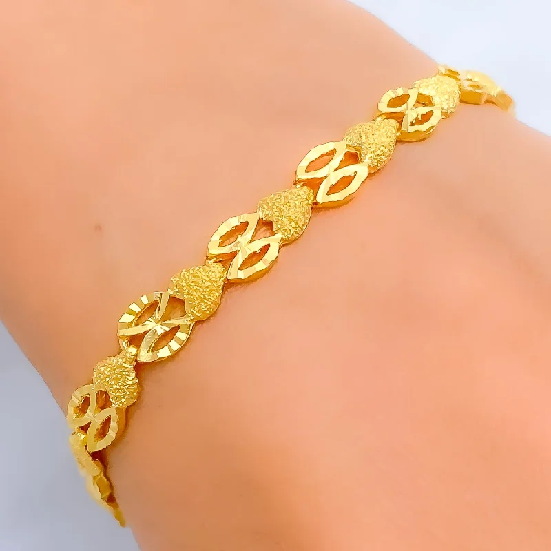 Women’s charm bangle bracelets-Modish Fancy 22k Gold Bracelet