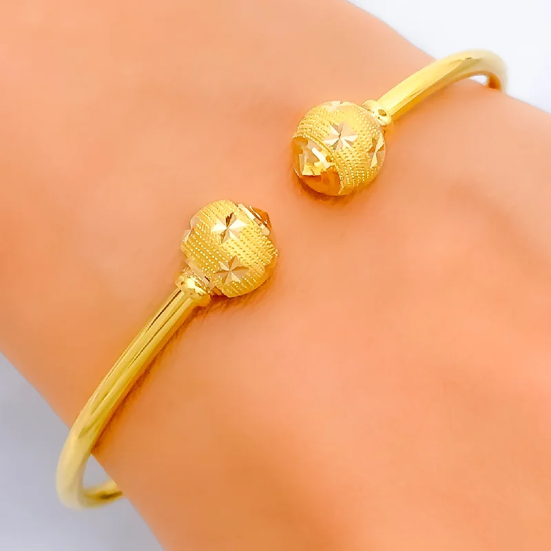 Women’s elegant bangles-Radiant Graceful 22k Gold Bangle Bracelet